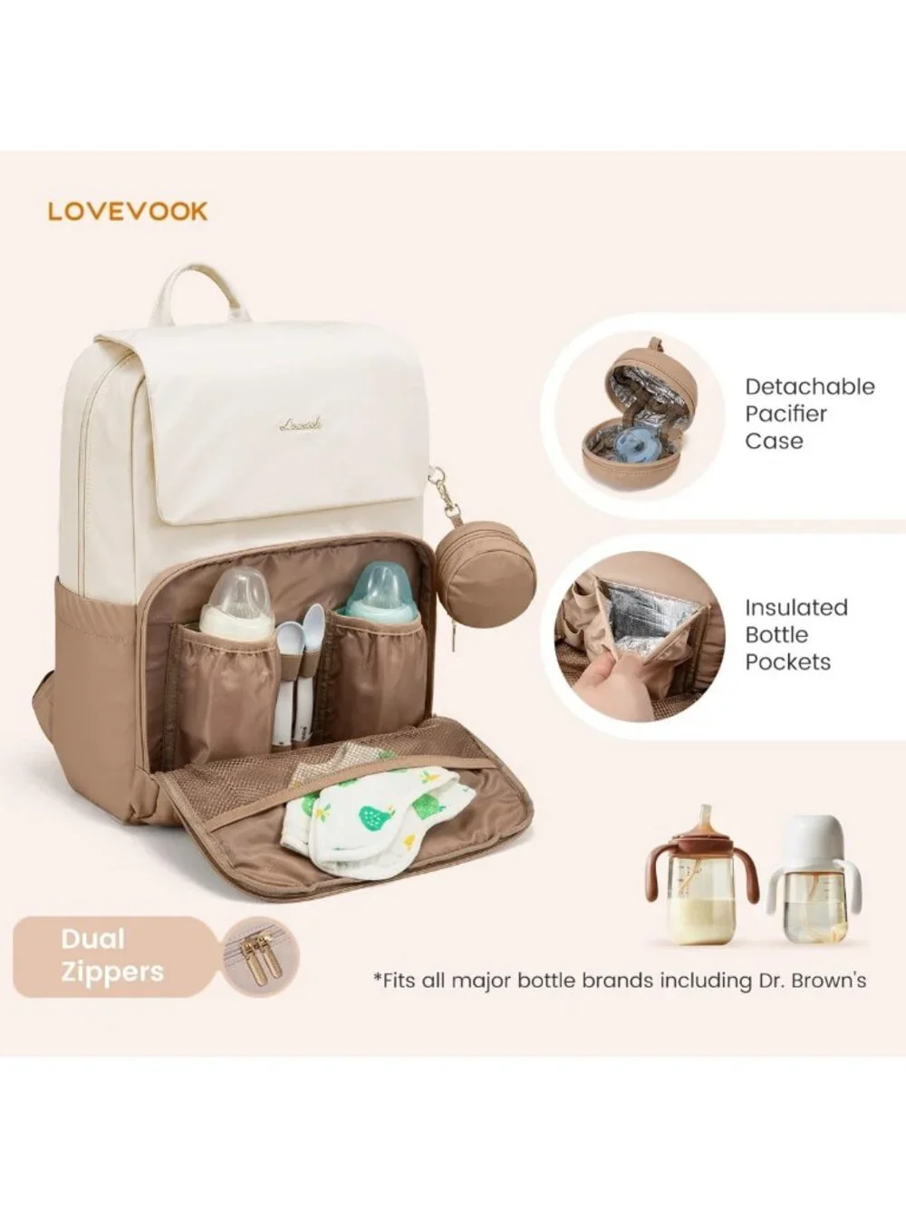 Stylish Waterproof Diaper Bag Backpack for Baby Travel, Includes Changing Pad